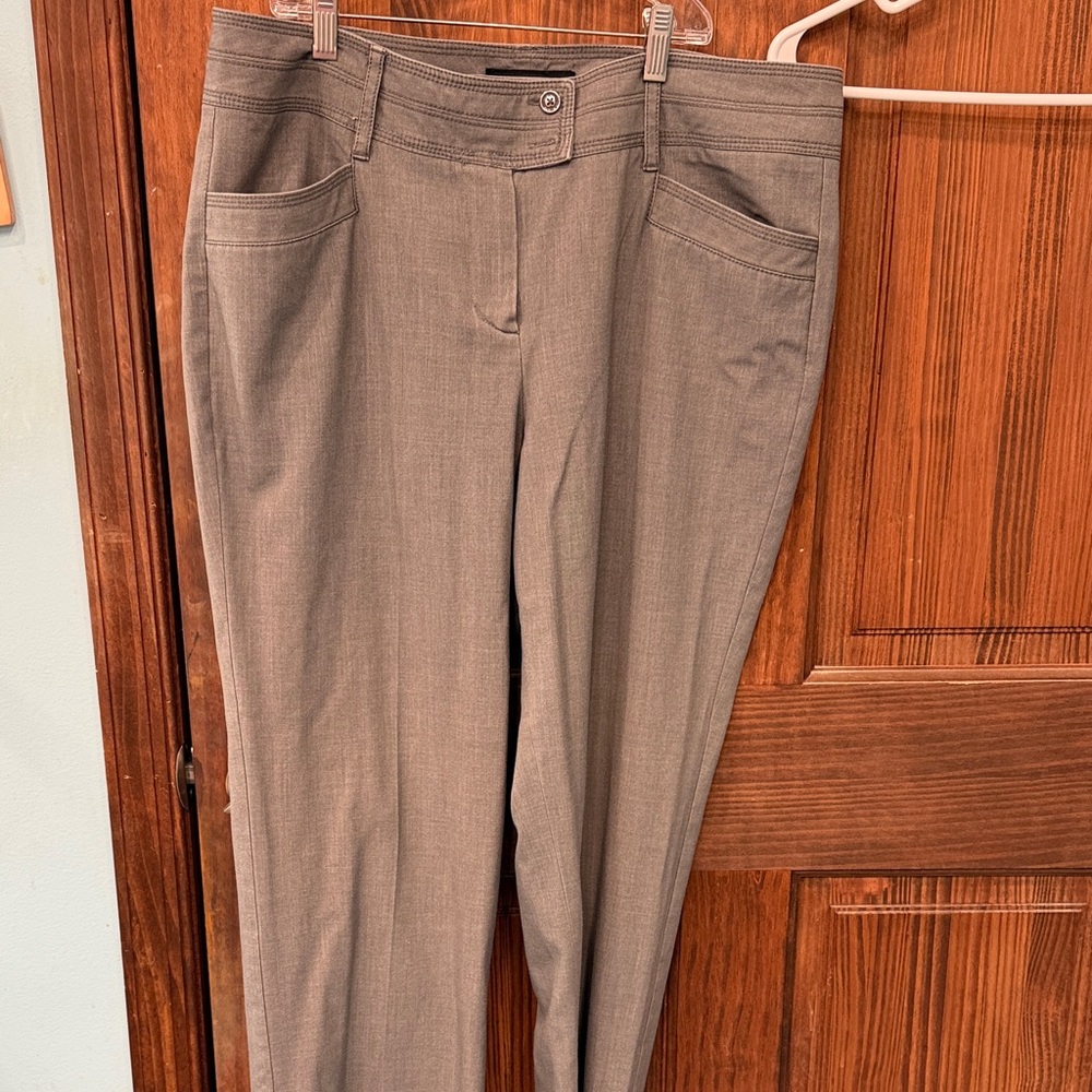 Larry Levine Taupe Wide Leg Pants